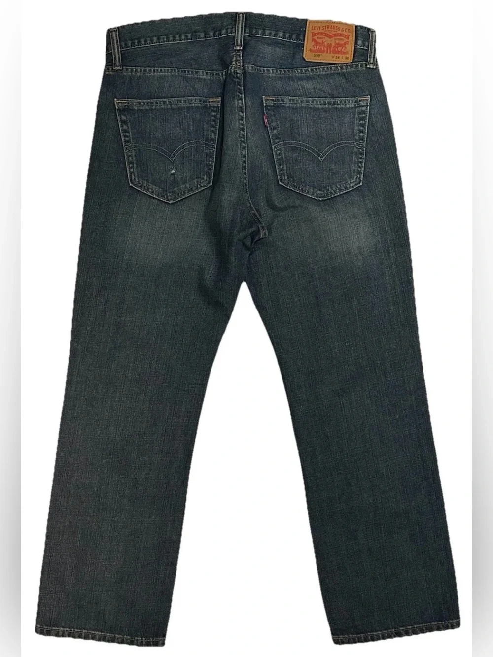 559 LEVIS JEANS 34 X 30 FITS 36 WAIST MENS RELAXED STRAIGHT FIT DISTRESSED